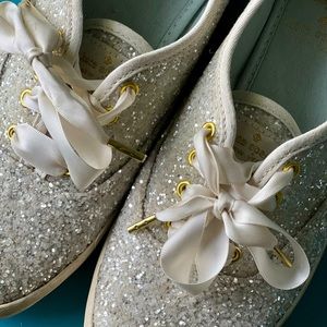 Keds Women's Champion Kate Spade Glitter Sneaker perfect for wedding